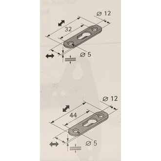 Schrankaufhänger 62 x 19 mm verzinkt 4 Stück