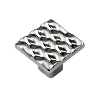 HETTICH Möbelknopf, 25 x 25 x 20 mm, Zinkdruckguss, Edelstahl Optik