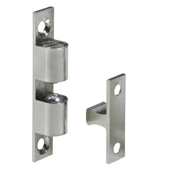 Hettich Kugelschnäpper, 60 x 10,5 mm, Messing vernickelt, 2 Stück