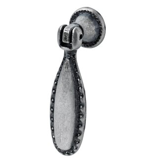Hettich Möbelknopf, 18,5 x 60 x 18 mm, Zinkdruckguss brüniert, silberfarben