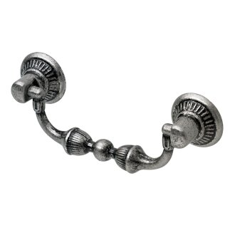 HETTICH Möbelgriff, BA64 mm, Zinkdruckguss brüniert, silberfarben, 85x30x15 mm
