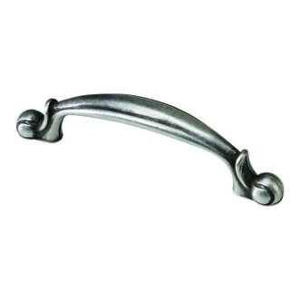 HETTICH Möbelgriff, BA 64 mm, Zinkdruckguss, brüniert, silberfarben, 88x12x22 mm