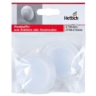 Hettich Wandpuffer zum Ankleben, Ø 60 x 15 mm, Kunststoff, transparent, 2 Stück