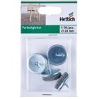 HETTICH Parkettgleiter zum Anschrauben, Ø 28 x 26mm, grau, 4 Stück