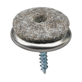 Hettich Parkettgleiter zum Anschrauben, Ø 24 x 26 mm, 4 Stück