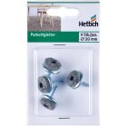 HETTICH Parkettgleiter zum Anschrauben Ø 20 x 26 mm, Stahl, Filz, vernickelt, 4 Stück