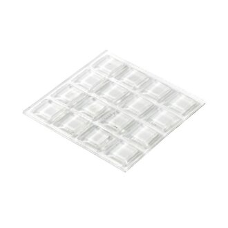Selbstklebende Anschlagpuffer, 13 x 13 x 3 mm, transparent, 16 Stück