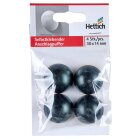 HETTICH Wandpuffer, selbstklebend, Ø 30 x 13 mm, Kunststoff, schwarz, 4 Stück