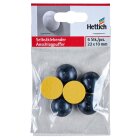Hettich Wandpuffer, selbstklebend, Ø 22 x 10 mm, Kunststoff, schwarz, 6 Stück