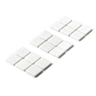 Hettich Filzgleiter, selbstklebend, 25 x 25mm, weiß, 18 Stück