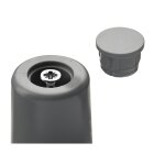 HETTICH Türstopper zum Anschrauben, Ø 27 x 30 mm, Kunststoff, grau, 2 Stück