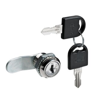 Hettich Zylinderhebelschloss mit gekröpftem Riegel, unterschiedlich schließend, Zylinder Ø 19 mm