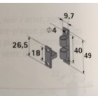 Hettich Kugelschnäpper, 49 x 9 mm, Messing vernickelt