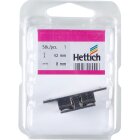 Hettich Kugelschnäpper, 42 x 8 mm, Messing vernickelt, 2 Stück