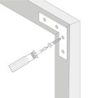 HETTICH Flachwinkel, 22 x 80 x 80 x 2 mm, Stahl, verzinkt