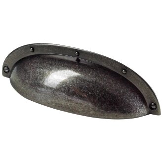 Hettich Möbelgriff, Zinkduckguss silberfarben brüniert, BA 64mm