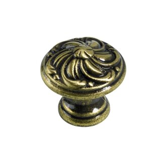 Hettich Möbelknopf, Ø 25 x 24 mm, Zinkdruckguss vermessingt brüniert