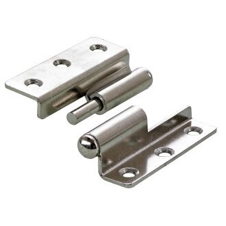 HETTICH Möbelband links gekröpft, 50 x 40mm, vernickelt, 2 Stück
