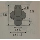 Steckbodenträger mit Flansch 5/6mm weiß 20...