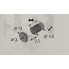 HETTICH Magnetschnäpper zum Einbohren, 8 x 14 mm, schwarz, 2 Stück