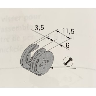Exzenter Verbinder 15/12,5mm Rastex