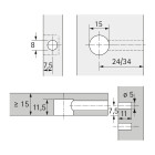 HETTICH Einschraubdübel, 20mm Spannmass, 8 Stück