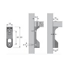 Hettich Schrankrohrlager für ovale Schrankrohre, Ø 15/30 mm, 2 Stück