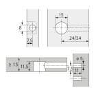 HETTICH Verbindungsbeschlag Rastex 15, 15 x 11,5 mm, Zinkdruckguss, 40 Stück