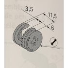 HETTICH Verbindungsbeschlag Rastex 15, 15 x 11,5 mm, Zinkdruckguss, 40 Stück