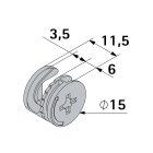 HETTICH Verbindungsbeschlag Rastex 15, 15 x 11,5mm, Zinkdruckguss, 40 Stück