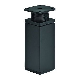 Möbelfuß schwarz 40 x 40 x 100 mm  15 mm Höhenverstellbar