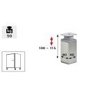 Hettich Möbelfuß alu inox 40 x 40 x 60mm
