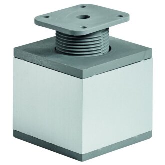 Hettich Möbelfuß, 60 x 60 x 60 - 75 mm, Stahl, Aluminium-Optik