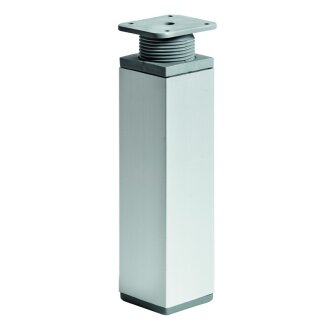 Hettich Möbelfuß, 40 x 40 x 150 - 165mm höhenverstellbar, Stahl, Aluminium-Optik