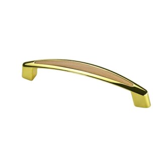Hettich Griff Zinkdruckguss/Kunststoff vermessingt BA128mm