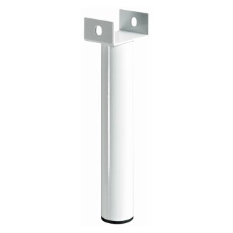 Hettich Bettfuß / Stützfuß Stahl, weiß, Ø38 x 259mm, B-Ware