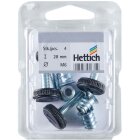 HETTICH Bodenausgleichsschraube mit Muffe, M6 x 20 mm, 4 Stück