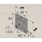 Montageplatte 67 x 58mm schräg mit M8 Gewinde