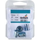 Hettich Muffe für Verbindungsschraube M8, Stahl verzinkt, 4 Stück