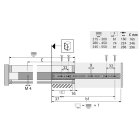HETTICH Kugelpräzisionsteilauszug für 27mm Nut, 315-500mm,12 kg, Stahl, verzinkt