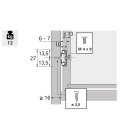 HETTICH Kugelpräzisionsteilauszug für 27mm Nut, 315-500mm,12 kg, Stahl, verzinkt