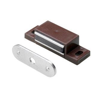 Magnetschnäpper 4 kg, Gegenplatte starr, 45 x 14 x 15 mm, verzinkt, braun, 50 Stück