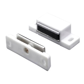 HETTICH Magnetschnäpper 3-4kg, Gegenplatte beweglich, 45 x 14 x 15mm, weiß, 50 Stück