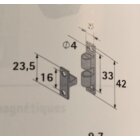 HETTICH Kugelschnäpper, 8 x 43mm, Messing matt, 10 Stück