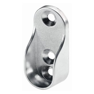 HETTICH Schrankrohrlager für ovale Schrankrohre, Ø 15 / 30mm, Zinkdruckguss verchromt, 50 Stück