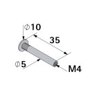 HETTICH Hülse für Verbindungsschraube M4, 36-46mm, Stahl vernickelt, 50 Stück