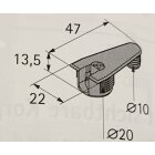 HETTICH Verbindungsbeschlag, 10/20 mm, vernickelt, 10 Stück