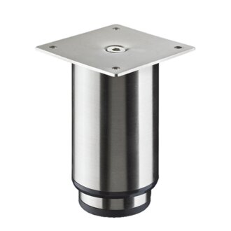 HETTICH Design Möbelfuß Patna, Ø 50-60 x100-180mm verstellbar, Stahl, Edelstahl-Optik