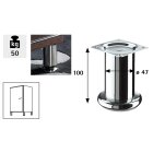 HETTICH Design Möbelfuß Florenca, 100 x Ø 47mm, Stahl, Edelstahl-Optik