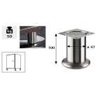 Hettich Design Möbelfuß Florenca, Edelstahl-Finish, 47 x 100 mm